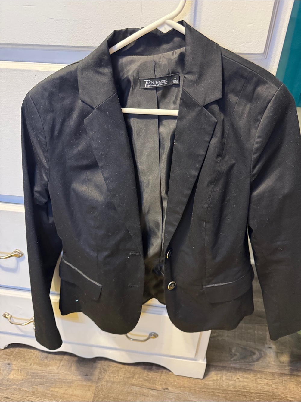 New York & Company Black Women's Tailored Blazer with Notch Lapel